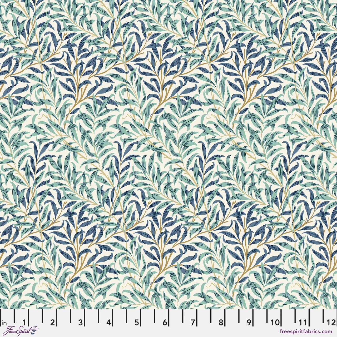 Willow Boughs in Mint (pwwm030.mint) | Buttermere | The Original Morris & Co | Free Spirit